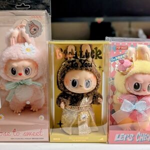 Cute Plush Doll Trio with Bunny Ears